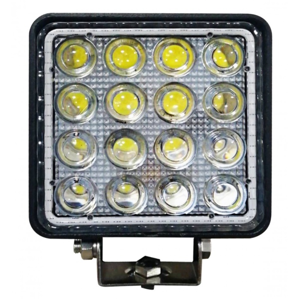 Proiector Led Auto Offroad 4D Cu Angel Eyes 48W/12V-24V 3520 Lumeni Patrat Spot Beam 30 Grade 740394